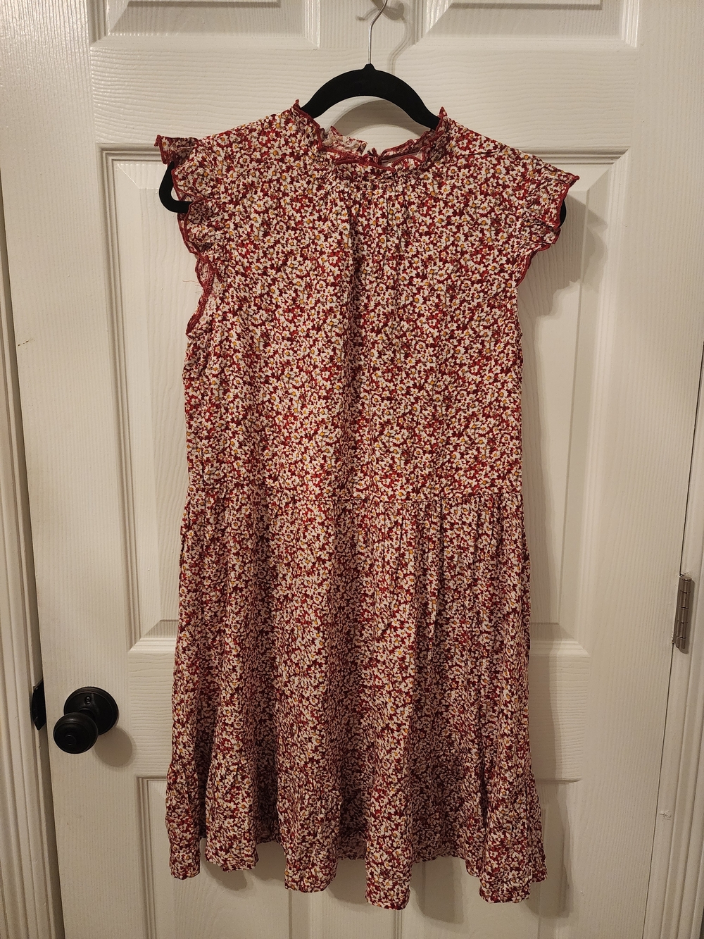 Red Floral Ruffle Babydoll Dress NWT